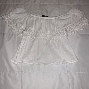 Off the shoulder white top